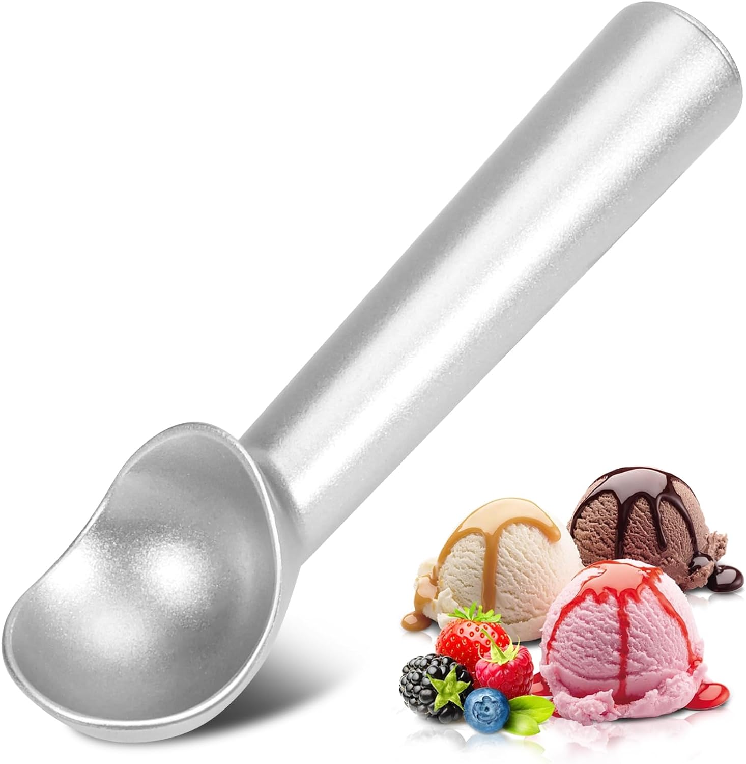 Ice Cream Scoop, Nonstick Anti-Freeze One Piece Aluminum Scooper Spoon, Heavy Duty Ice Cream Scooper, Durable Design, Easy Clean, Cookie Dough -7 inches Ice Cream Scoop, Nonstick Anti-Freeze One Piece Aluminum Scooper Spoon, Heavy Duty Ice Cream Scooper, Durable Design, Easy Clean, Cookie Dough -7 inches
